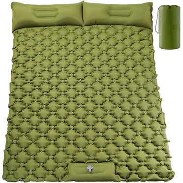 FlyFlise Double Camping Sleeping Pad, Inflatable Camping Pad Foot Press Ultralight 2 Person Camping Mat with Pillow for Camping Hiking Traveling Backpacking Tent And Vanlife