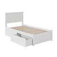 thumbnail image 3 of Madison Lit Plateforme en Bois Simple TG avec Pied de Lit et Tiroirs de Rangement, Blanc, 3 of 8