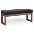 thumbnail image 1 of Simpli Home Milltown 44" Ottoman Bench in Midnight Black Faux Leather, 1 of 9