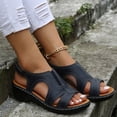 thumbnail image 2 of Sandales d'Été pour Femmes, Pantoufles Décontractées, Chaussures Romaines à Bout Ouvert, Compensées Décontractées, 2 of 9