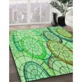 thumbnail image 3 of Ahgly Tapis Rectangulaire Lavable en Machine Vert Transitionnel, 2 Pieds x 5 Pieds, 3 of 7