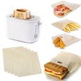 thumbnail image 4 of 5 Pcs Sacs pour Grille-Pain Réutilisables pour Grilled Cheese Sandwich Antiadhésifs Résistants à la Chaleur, 4 of 6