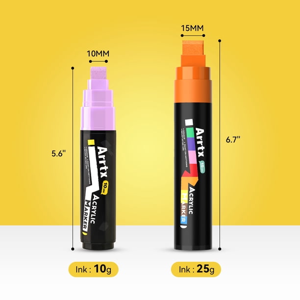 Arrtx Acrylic Paint Large Markers, 10mm Felt Tip Jumbo Markers, 12