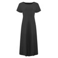 thumbnail image 4 of Kcodviy Robes d'Été pour Femmes Confortables et Amples, Couleur Unie, Manches Courtes, Robes d'Été pour Femmes, Robe Longue Décontractée, 4 of 6