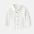 thumbnail image 2 of T-shirts Garçon Manches Longues Décontracté Uni Polo Blanc 3-4 Ans, 2 of 4