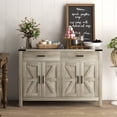 thumbnail image 2 of HOMCOM Buffet avec 2 Tiroirs 2 Armoires de Rangement Buffet, Gris, 2 of 9