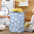 thumbnail image 5 of Patterned Linen Laundry Hamper With Open Top for Bedroom or Bathroom - Durable -Linen Fabric Breathable Large Capacity Stylish Laundry Without Lid, 5 of 5