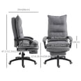 thumbnail image 3 of Vinsetto Chaise de Bureau Pivotante à 360° à Hauteur Réglable, Fauteuil Inclinable en Tissu Style Lin avec Repose-Pieds Rétractable et Double Rembourrage, Gris, 3 of 10