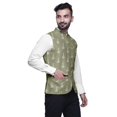 thumbnail image 4 of Atasi Block Printed Wedding Jackets For Men Nehru Jacket Waist Coat For Festive Season-Medium, 4 of 6