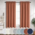 thumbnail image 1 of Mrs.Naturall Terracotta Curtains 45 Inch Length for Kitchen Farmhouse Decor 2 Panels Set Rod Pocket Semi Sheer Linen Light Filtering Lightweight Boho Bathroom Dining Room Burnt Orange Red Brown Rust, 1 of 8