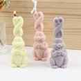 thumbnail image 4 of Oleegame 2PC Cookie Mold Holiday Rabbit Candle Silicon Rabbit Candle DIY Bunny Epoxy Soap Tool Easter Home Decoration White, 4 of 9