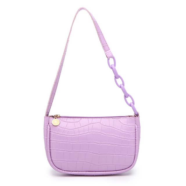 Crocodile Effect Retro Faux Leather Classic Clutch Shoulder Purse Handbag for Women