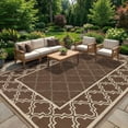 thumbnail image 1 of Reversible Outdoor Rug, Waterproof Plastic Straw Mat – Durable, UV-Resistant, Easy-Clean, Non-Shedding Patio Carpet for Deck, Porch, Balcony, Backyard, Camping, RV Use, 1 of 8