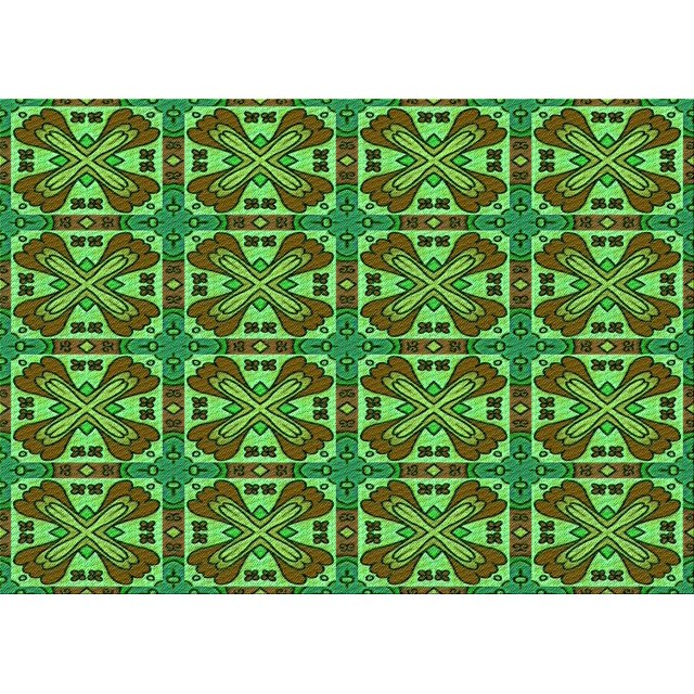 Ahgly Company Tapis d'Aire Rectangulaire Transitionnel Vert pour Intérieur, Lavable à la Machine, 7 Pieds x 9 Pieds