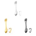 thumbnail image 4 of Maytalsory Stainless Steel Multifunctional Spork Integrated Meal Tableware Kitchen Gadgets for Outdoor Camping Picnic Gold 1Set, 4 of 6