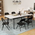 thumbnail image 2 of HOMCOM Chaises Pliantes en Métal avec Coussin en Lin Chaises Pliables Noir, 2 of 9