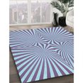 thumbnail image 3 of Ahgly Company Tapis d'Intérieur Lavable en Machine Carré Transitionnel Bleu Lagon, 7 Pieds Carré, 3 of 7