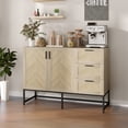 thumbnail image 2 of HOMCOM Buffet Bahut avec Tiroirs et Tablette Réglable, Chêne, 2 of 10
