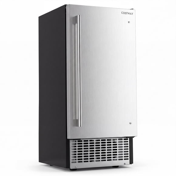 Costway Freestanding Ice Maker, 110 lbs/24H Undercounter/ Ice Machine with 25 lbs Capacity Silver&Black