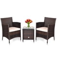 thumbnail image 3 of Costway Outdoor 3 PCS PE Rattan Wicker Furniture Sets Chairs  Coffee Table Garden Beige, 3 of 10
