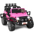 thumbnail image 1 of Gymax Voiture Électrique 12V pour Enfants avec Télécommande Boîte de Rangement Musique Rose, 1 of 10