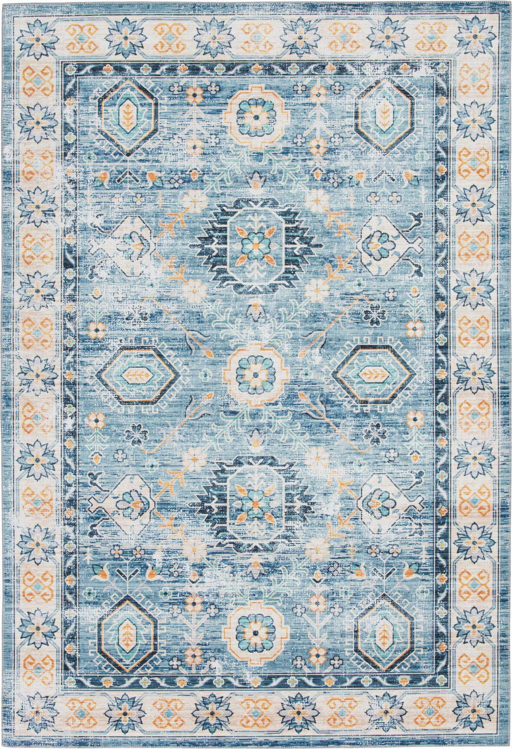 Tommin Blue and Yellow Woven Area Rug