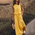 thumbnail image 2 of Leutsin Robe d'Été Décontractée pour Femme Grande Taille Robe d'Été Aguichant pour Femme Sans Manches à Col Rond avec Fente, 2 of 5