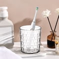 thumbnail image 4 of Transparent Plastic Mouthwash Cup, Wide Mouth Thickened Cup for Toothbrushing, Rattan Woven Design Multi-Purpose Drinking Cup for Home, Bar, Kitchen - Lightweight and Easy to Clean, 4 of 6