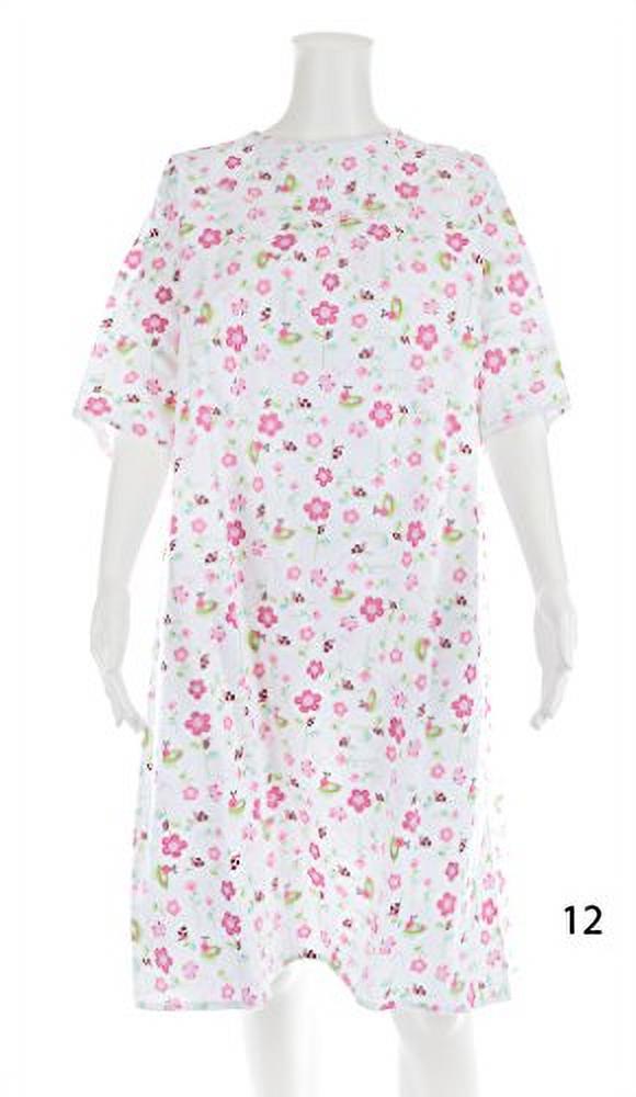Robe Dos Croisé en Flanelle Adaptative pour Femmes (Moyen, Chenilles et Papillons - 12)