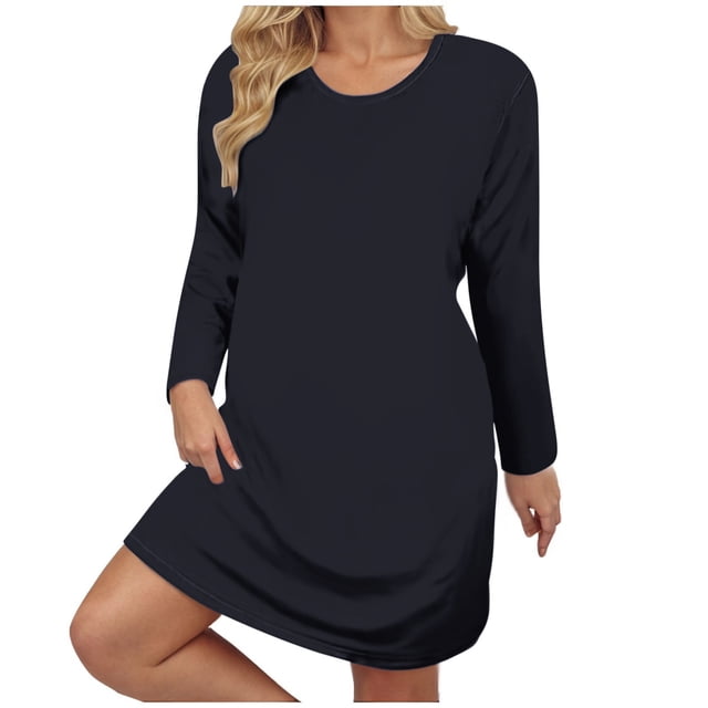 Ixbnca Robe pour Femme Grande Taille Col Rond Manches Courtes Robes T-Shirt Décontractées Amples Été Robe Courte