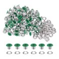 thumbnail image 1 of Unique Bargains 100PCS Grommets Eyelets 1/6 Inch (4mm) ID Hole Metal Self Backing Eyelet with Washers for Leather Green, 1 of 7