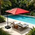 thumbnail image 5 of Outdor Cantilever Replacement Rectangle Patio Parasol With Protective For Garden Yard Market, 5 of 5