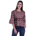 thumbnail image 4 of Moomaya Hauts Boho Coton Décontractés Amples Blouses Haut d'Été Col Rond T-Shirt, 4 of 4