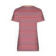 thumbnail image 4 of Blouses pour Femmes, Blouses Imprimées Rayées à Manches Courtes T-Shirt Col en V, 4 of 6
