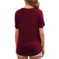 thumbnail image 4 of DPTALR Grossesse Enceinte Allaitement T-Shirts à Manches Courtes Couleur Unie Col Rond Blouse d'Allaitement, 4 of 8