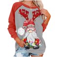 thumbnail image 2 of 2023 Chandails de Noël pour Femmes en Liquidation Mode Chandail de Noël Imprimé Blouse à Manches Longues Col Rond Chandail Décontracté Hauts Chandails, 2 of 4