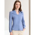 thumbnail image 2 of INSPIRE CHIC Chemise Élégante à Manches Longues Col en V pour Femmes P Bleu, 2 of 6