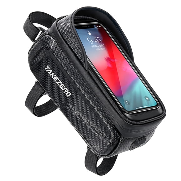 Lotpreco Bike Phone Mount Bag, Cycling Waterproof Front Frame Top Tube Handlebar Bag with Touch Screen Holder Case for iPhone Android Cellphones, Bike Accessories for Adult Bikes