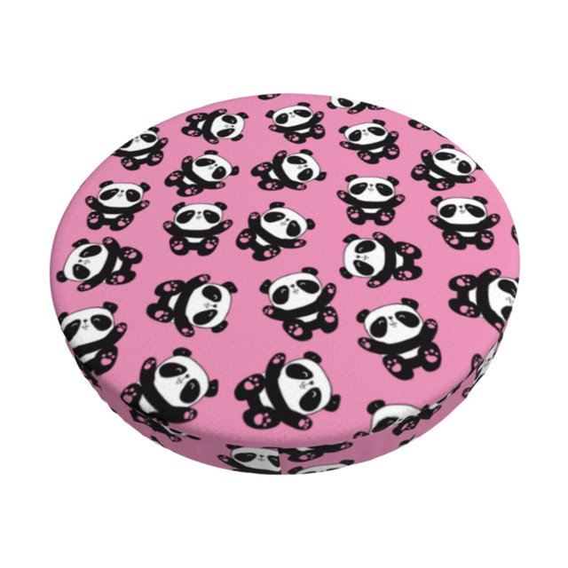 Easygdp Cute Panda Print Easy To Install Bar Stool Covers&Stool Covers Round&Elastic Stool Cover, Barstool Covers,Washable&Bottom With Elastic Edge-14 inch