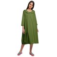 thumbnail image 1 of Moomaya Robe de Nuit à Patte de Boutonnage pour Femmes, Unie, à Manches Longues, 1 of 6