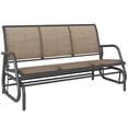 thumbnail image 1 of Outsunny 3-Seat Outdoor Glider Chair, Patio Rocking Chair, Brown, 1 of 10