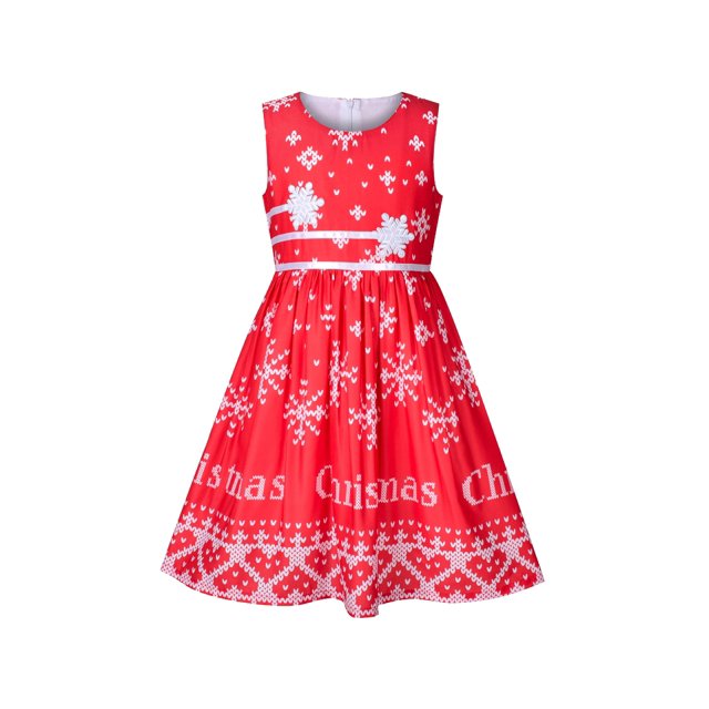 Robe Fille Noël Flocons de Neige Nouvel An Congé 6 Ans
