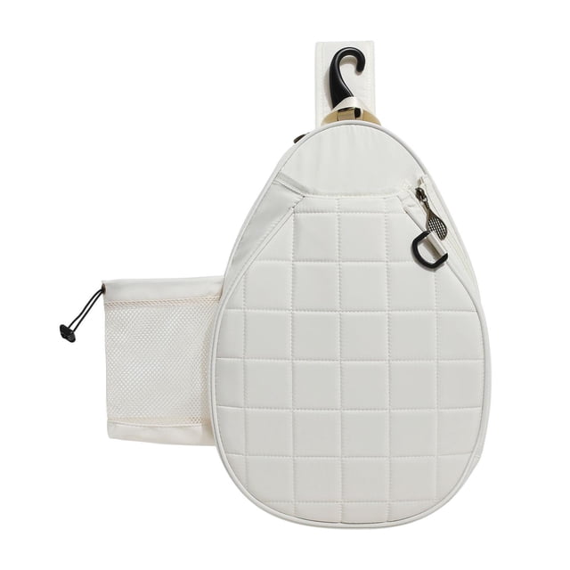 tamizeot Racquet Carrier Gift Bag Sports Accessory Easy Access Active Entertainment Tennis Racquet Bag Squash Pickle Ball White 29.5x10x43cm