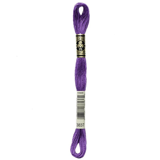 DMC Coton Violet 6 Brins Floss Écheveau de 8 m en Violet, Fait de 100 % Coton Égyptien à Longues Fibres avec Fini double Mercerisé, Enveloppé d'Une Étiquette DMC Noire et Dorée et d'Un Code-Barres, Idéal pour la Broderie, le Point de Croix, la Pointe Aiguille et le scrapbooking.