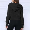 thumbnail image 4 of Half Zip Sweatshirt Women Plus Size Fleece Cropped Hoodies Pullover Fall Winter Warm Tops Thumb Hole, 4 of 6