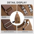 thumbnail image 3 of Mens Retro Fashion Solid Color Canvas Crossbody Bag Durable Stylish Perfect for Travel Daily Use,Brown, 3 of 6