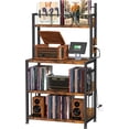 thumbnail image 1 of EasyCom Record Player Stand with Vinyl Storage, Turntable Stand Holds Up to 300 Albums, Large Record Player Table with Charge Station, Vinyl Record Stand for Living Room, 1 of 8