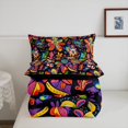 thumbnail image 4 of Erosebridal Abstract Groovy Blossoms Bedding Comforter Set, Rainbow Floral Flower Down Comforter, Reversible 2 Pieces, 4 of 7
