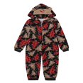 thumbnail image 2 of Christmas Family Matching Jumpsuits Pajamas Santa/Tree/Print Hooded Long Sleeve Zipper Onesie Rompers Pjs, 2 of 3