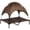 Coffee, variant on PawHut Elevated Cooling Pet Bed Portable Raised Dog Cot with Canopy, Coffee